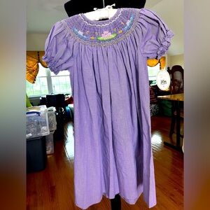 GIRLS ROSALINA SMOCKED BISHOP STYLE DRESS 5Y NWT